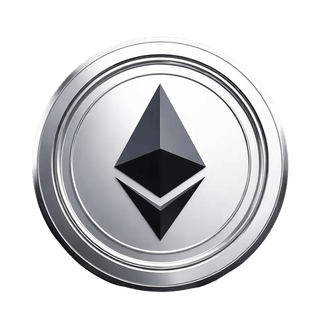Lebdeči grafični element z ikono Ethereum (ETH) kovancev